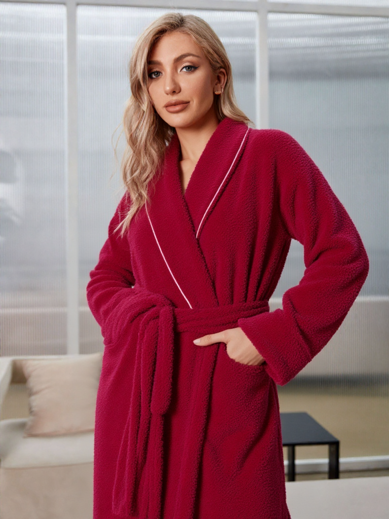 Robe de chambre polaire femme