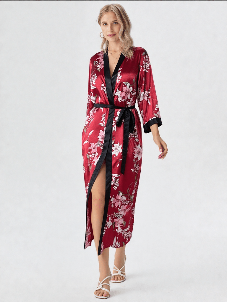 Robe de chambre en satin femme grande taille Confort raffiné