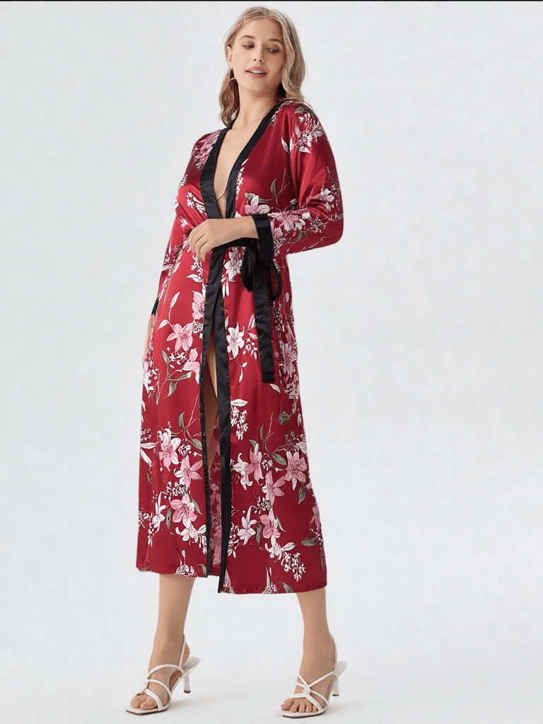 Robe de chambre en satin femme grande taille Confort raffiné