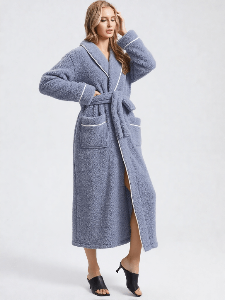 Robe de chambre femme polaire longue grande taille - Ma robe de chambre