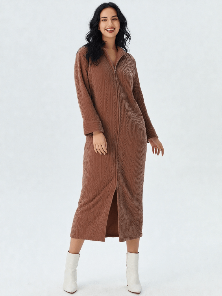 Robe de chambre femme zippée courtelle | Douceur au quotidien