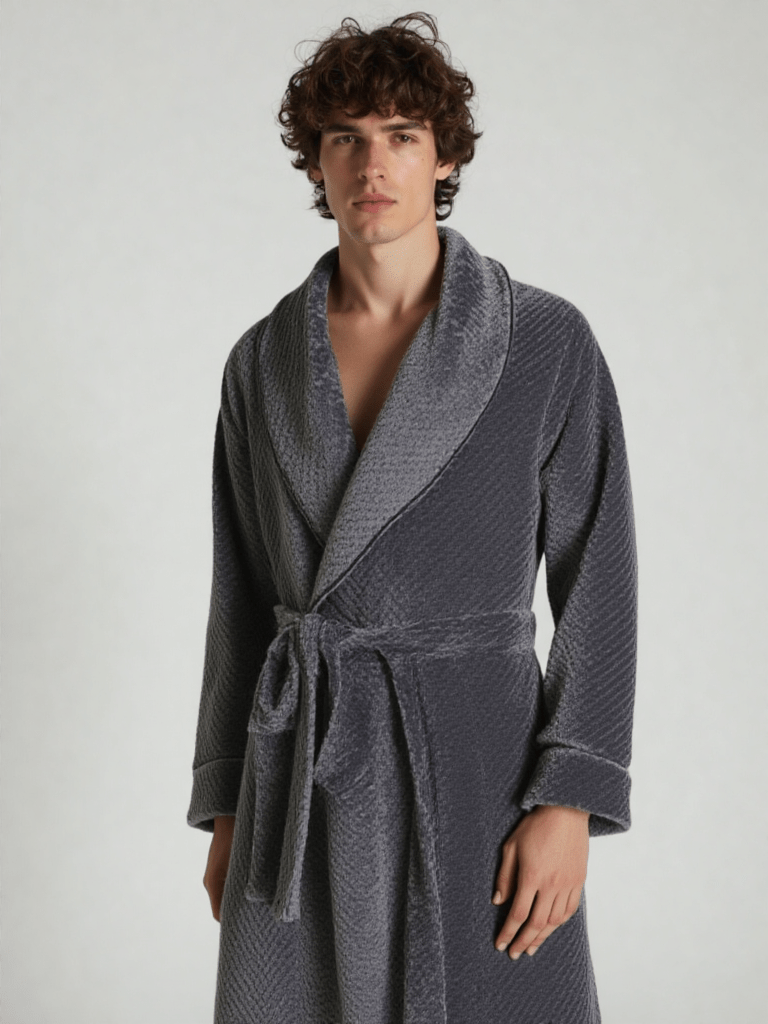 Robe De Chambre Légère Homme - 100% Polyester - Tailles M à 2XL - Coupe Traditionnelle, 2 Poches