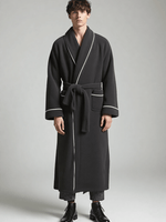 Robe de chambre homme polaire noir - Vignette | Ma robe de chambre