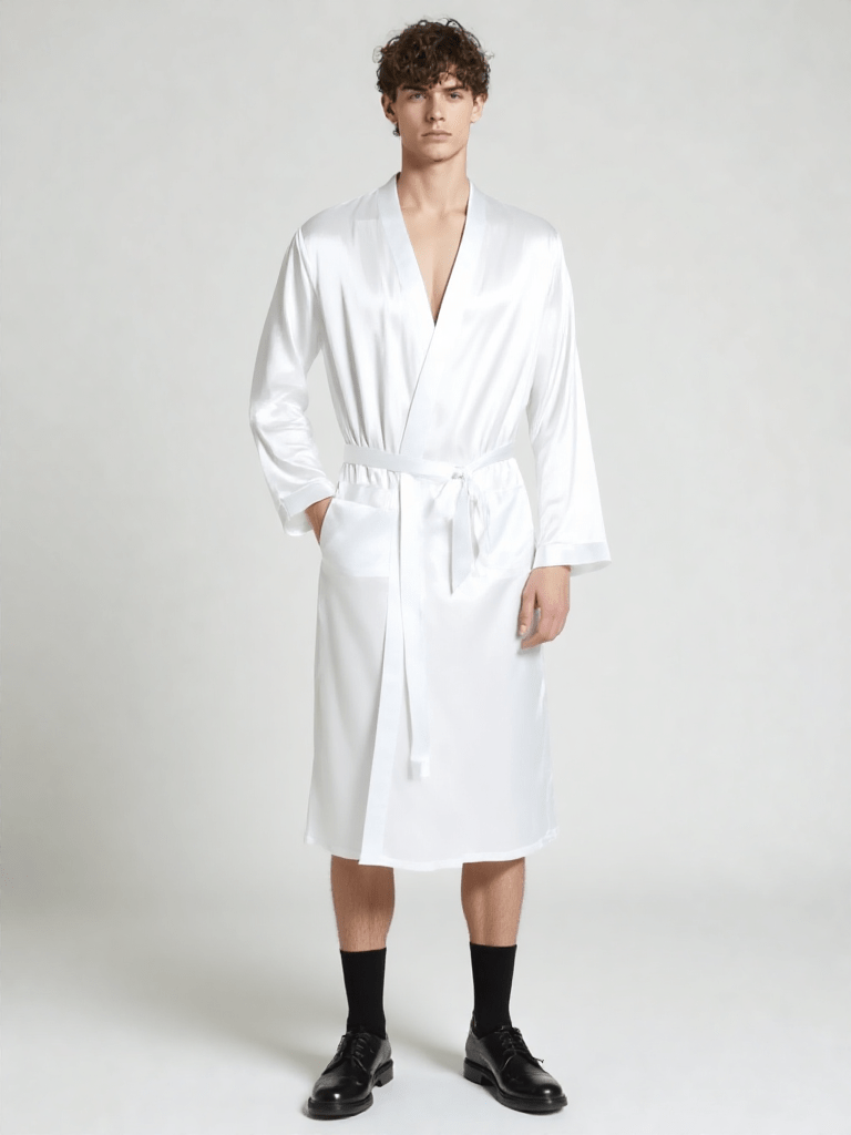 Satin Robe De Chambre Ete Pour Homme Chemise Pyjama Homme Satin