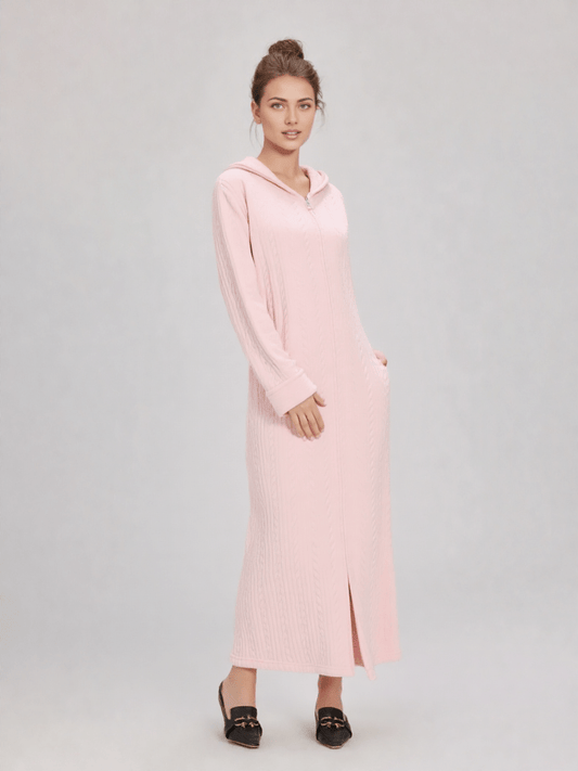 Robe de chambre longue femme avec fermeture éclair - Ma robe de chambre