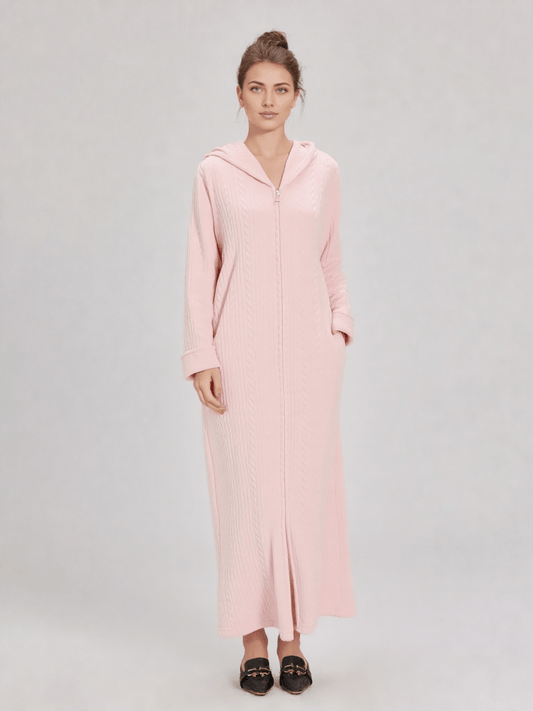 Robe de chambre longue femme avec fermeture éclair - Ma robe de chambre
