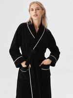 Robe de chambre polaire noire femme - Vignette | Ma robe de chambre