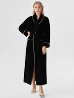 Robe de chambre polaire noire femme - Vignette | Ma robe de chambre