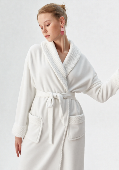 Robe de chambre polaire longue femme