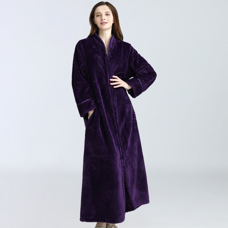 Peignoir femme polaire zippé