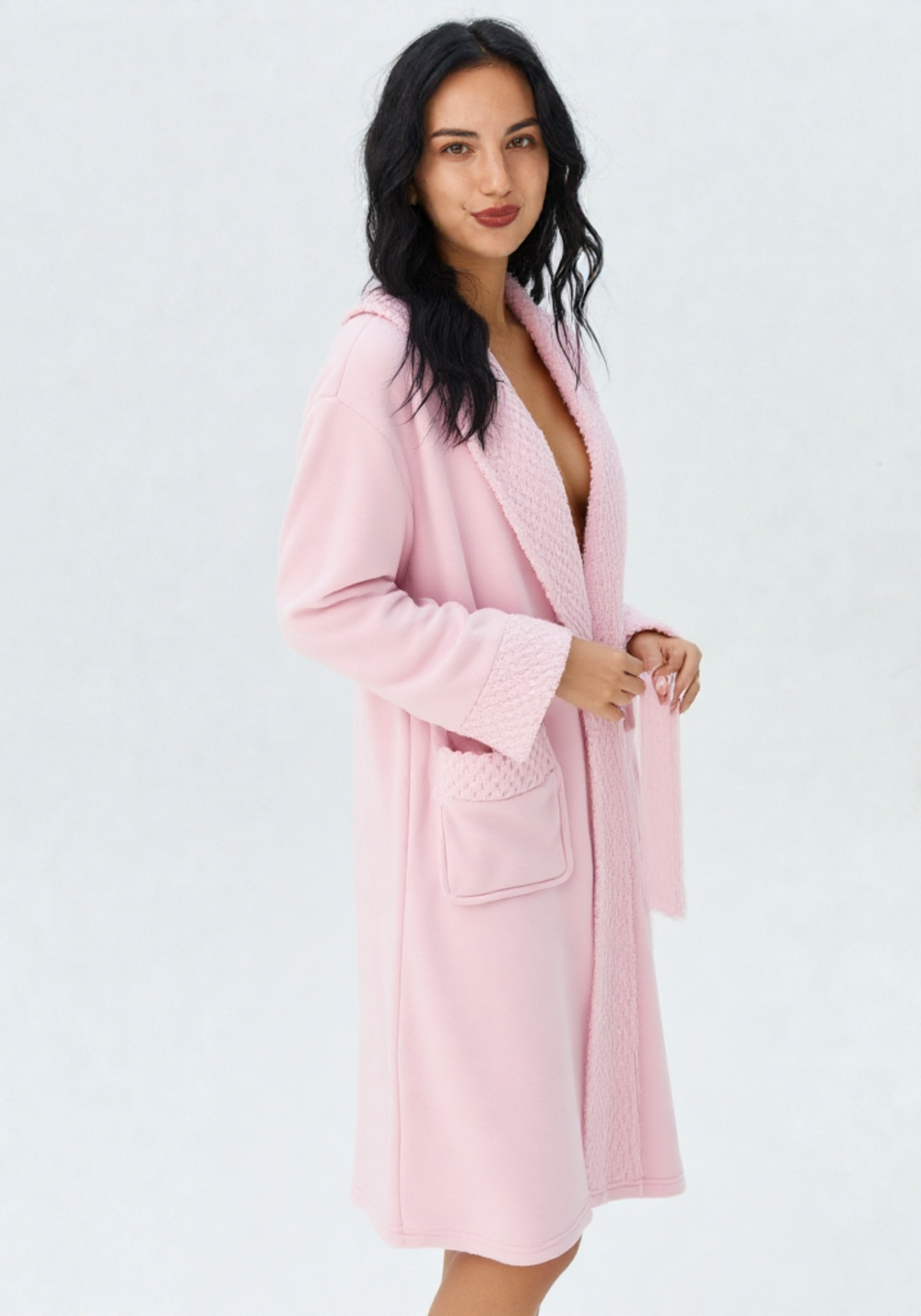 Vue de dos ou tombé, robe de chambre femme polaire personnalisé