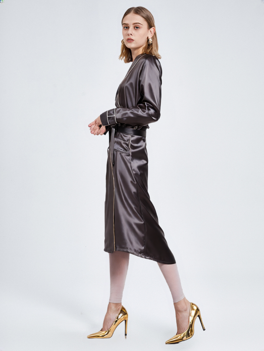 Robe de chambre femme en soie longue