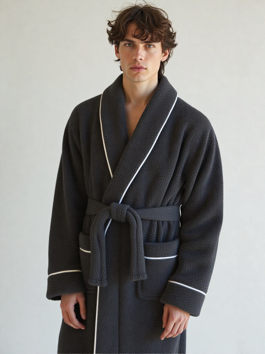 Robe de chambre homme polaire noir