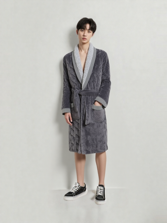 Robe de chambre homme velours coton