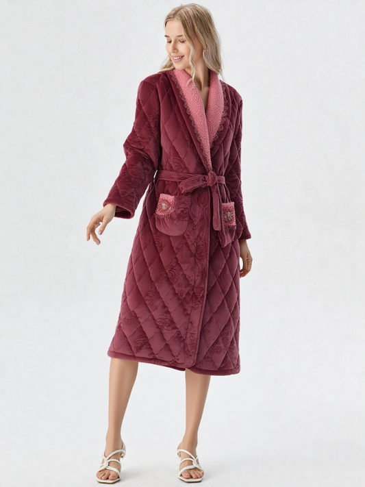 Robe de chambre kimono polaire femme rose