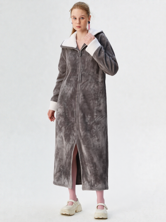 Robe de chambre longue et chaude pour femme