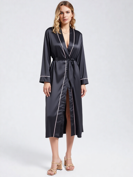Robe de chambre satin femme