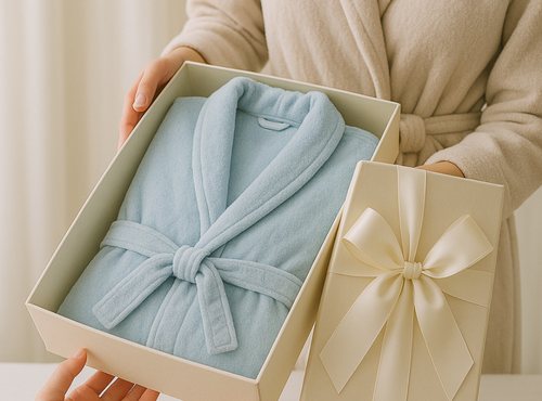 Robe de chambre offerte dans sa pochette en coton