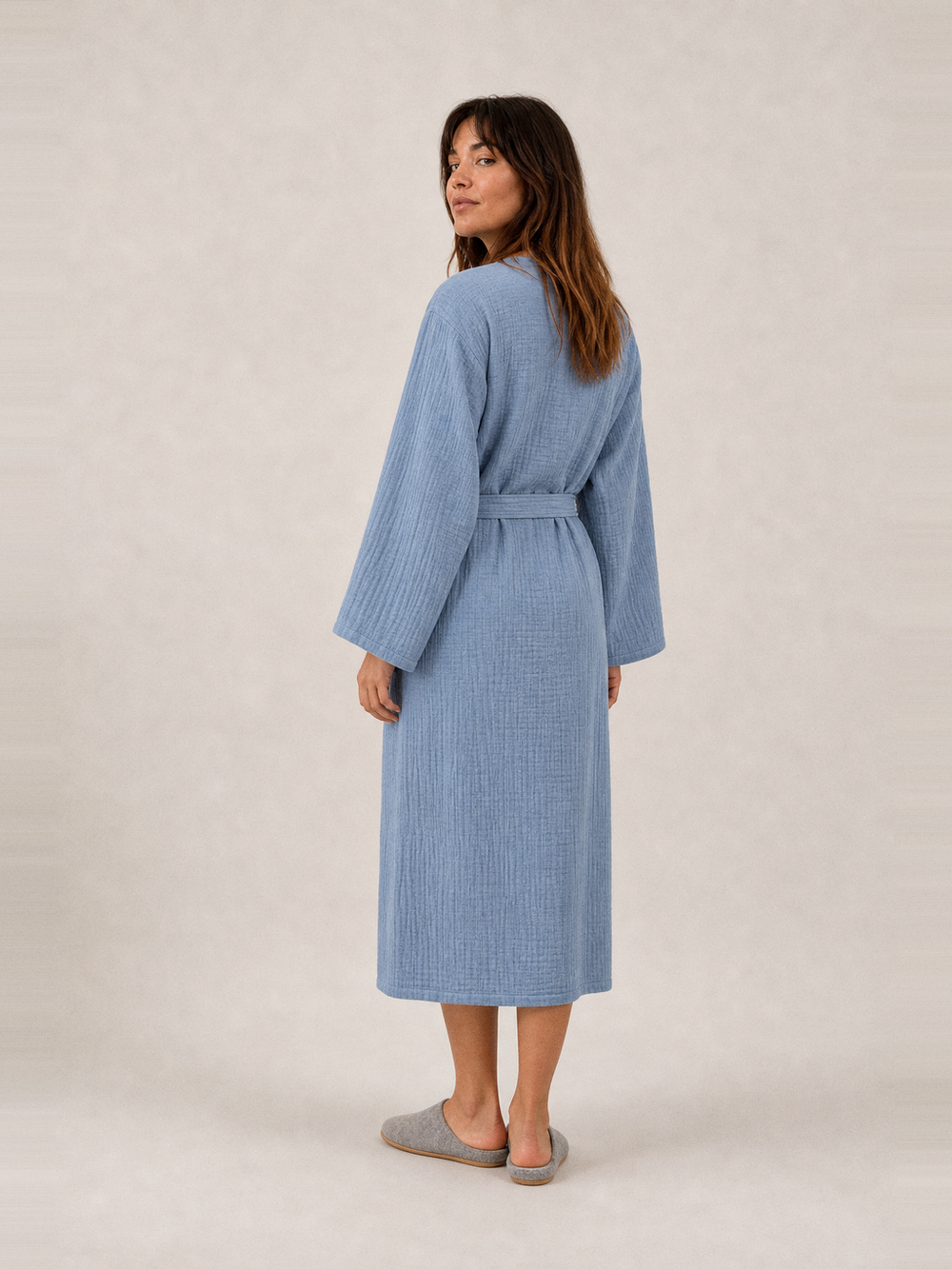 Peignoir coton léger femme – vue de dos