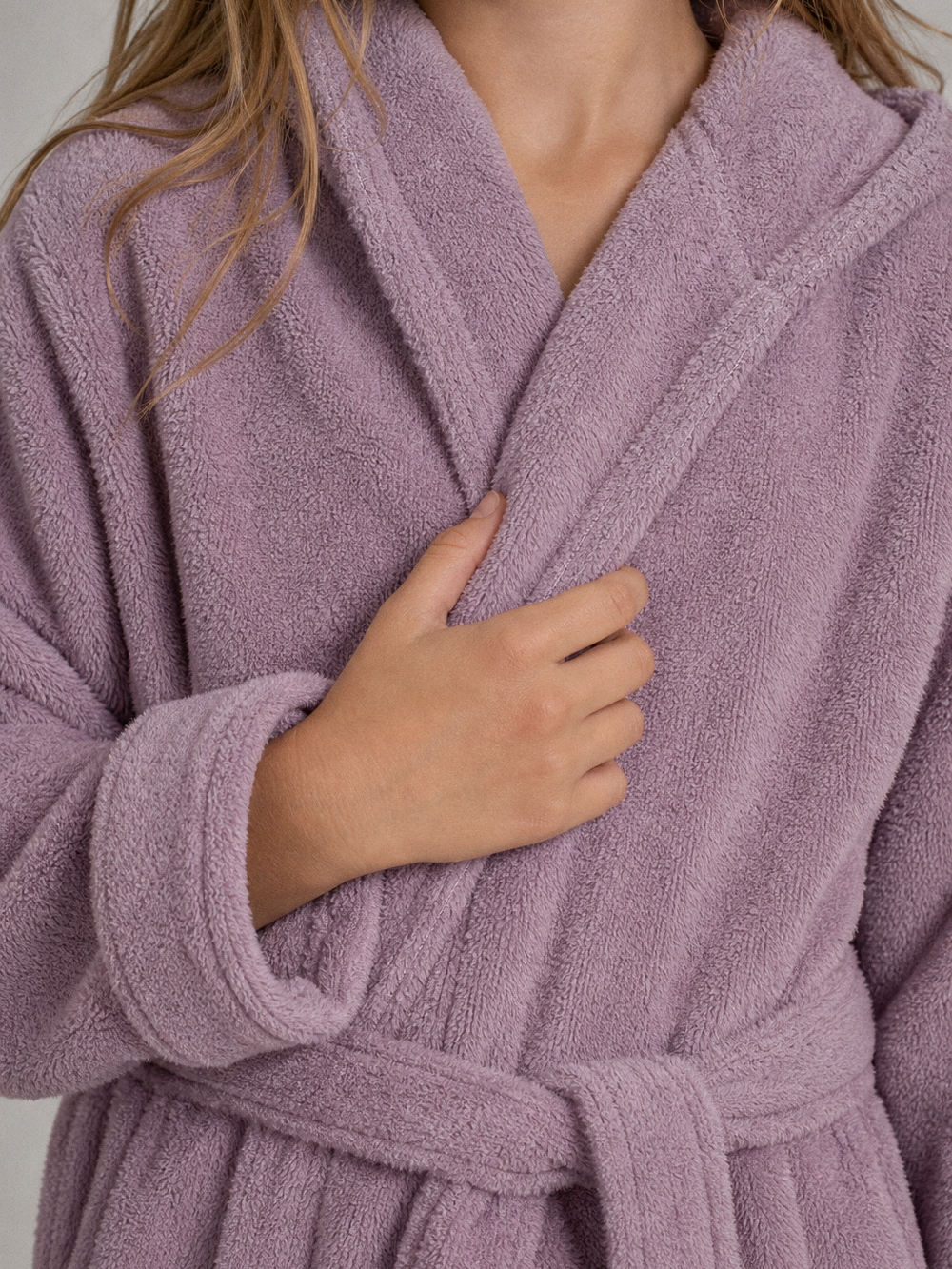 Peignoir de bain éponge fille 14 ans – gros plan matière