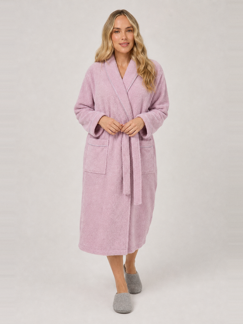 Peignoir éponge femme grande taille – portée de face