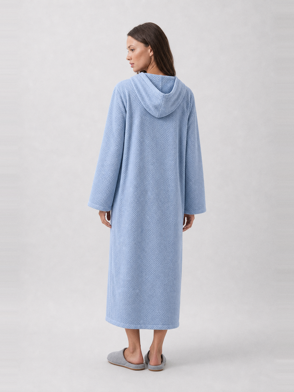 Peignoir éponge zippé femme – vue de dos