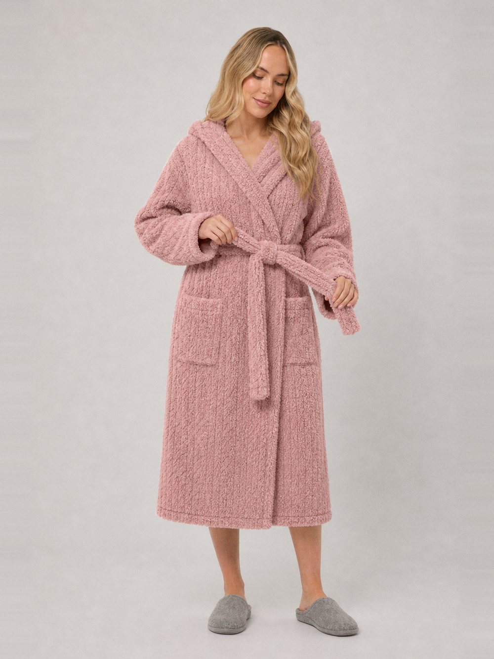 Peignoir femme doudou – ceinture et poches