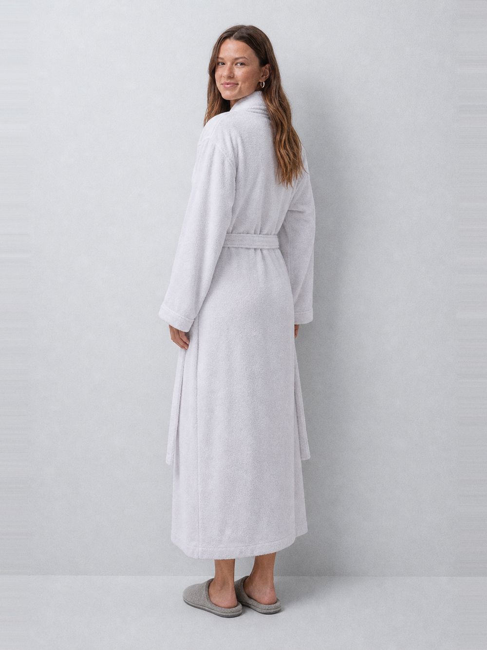 Peignoir femme long coton – vue de dos