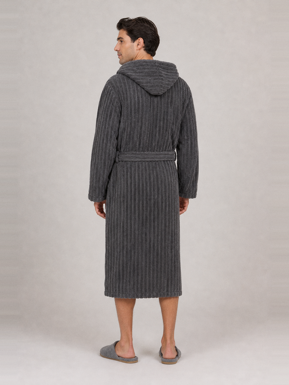 Peignoir homme capuche luxe – vue de dos