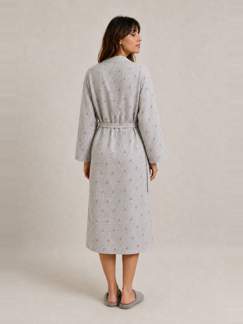 Peignoir kimono coton femme – vue de dos