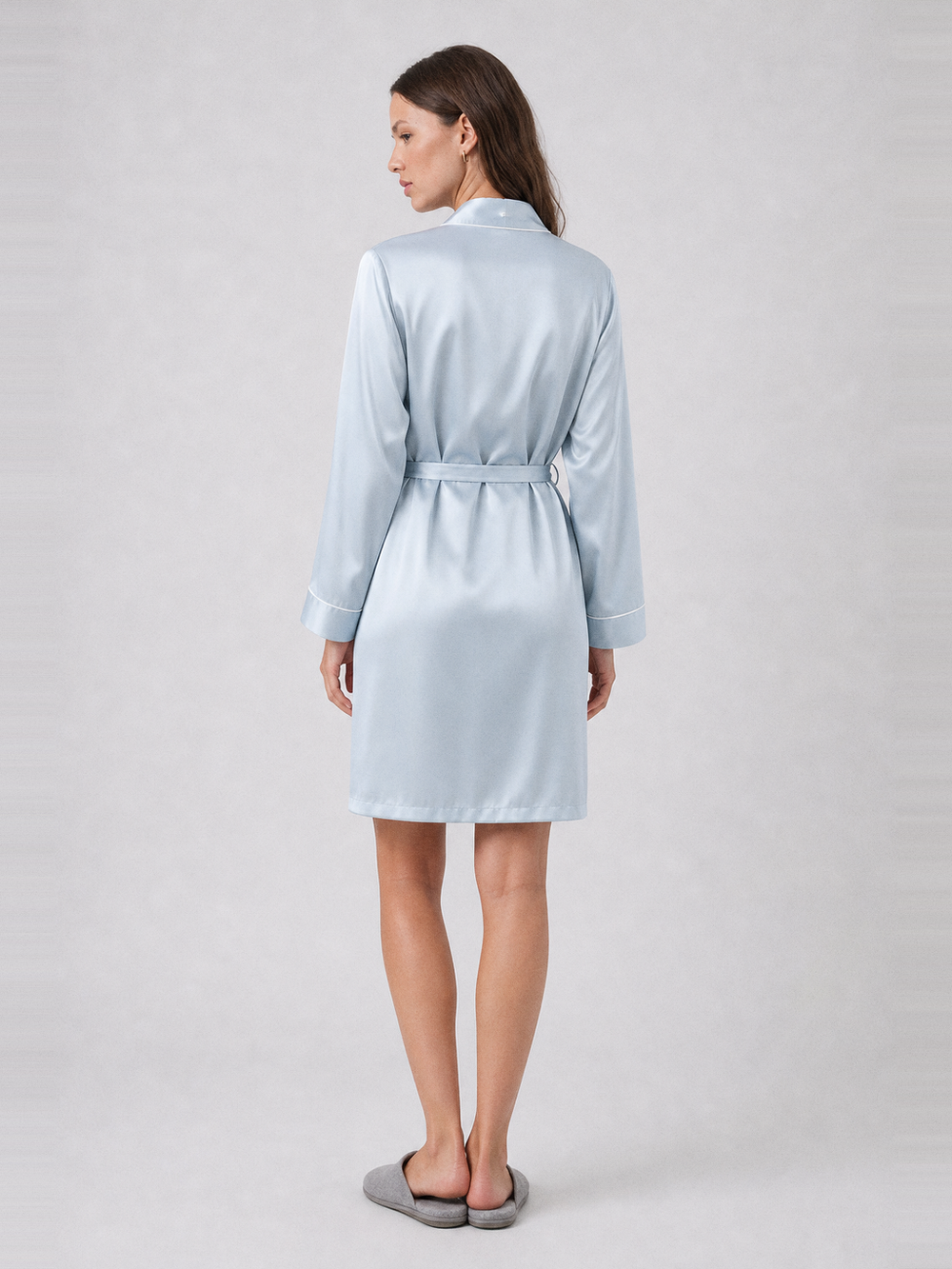 Peignoir kimono soie femme – vue de dos