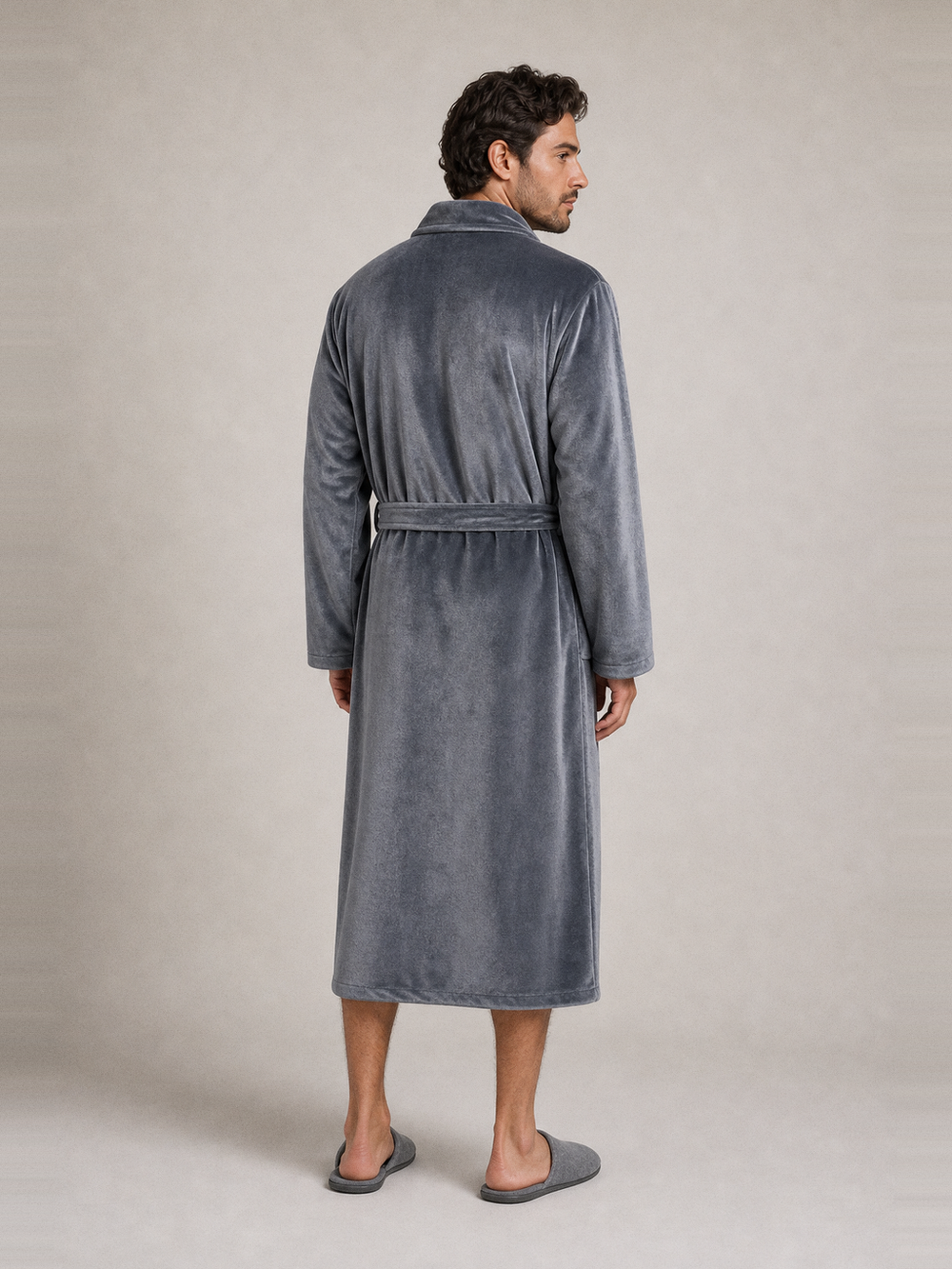 Peignoir long homme polaire – vue de dos