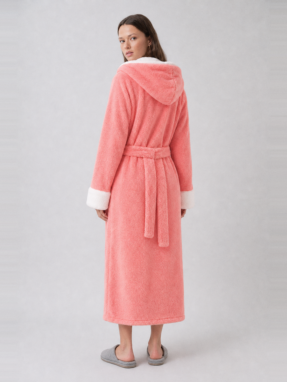 Peignoir polaire chaud femme – vue de dos