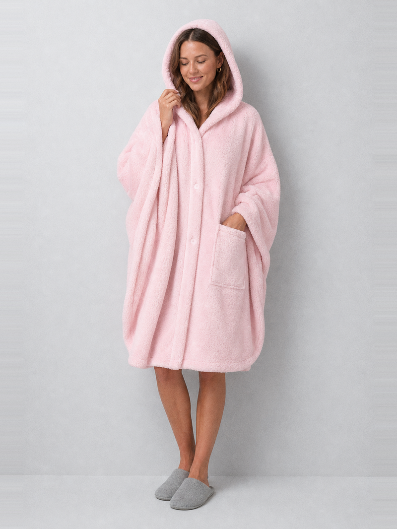 Peignoir poncho femme – portée de face