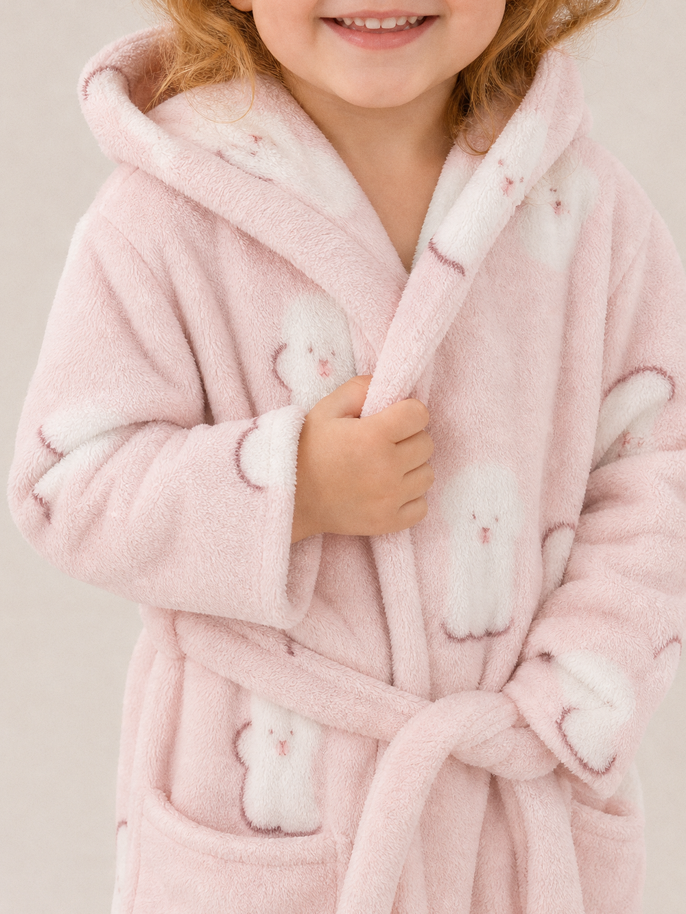Robe de chambre bébé fille 18 mois – gros plan matière