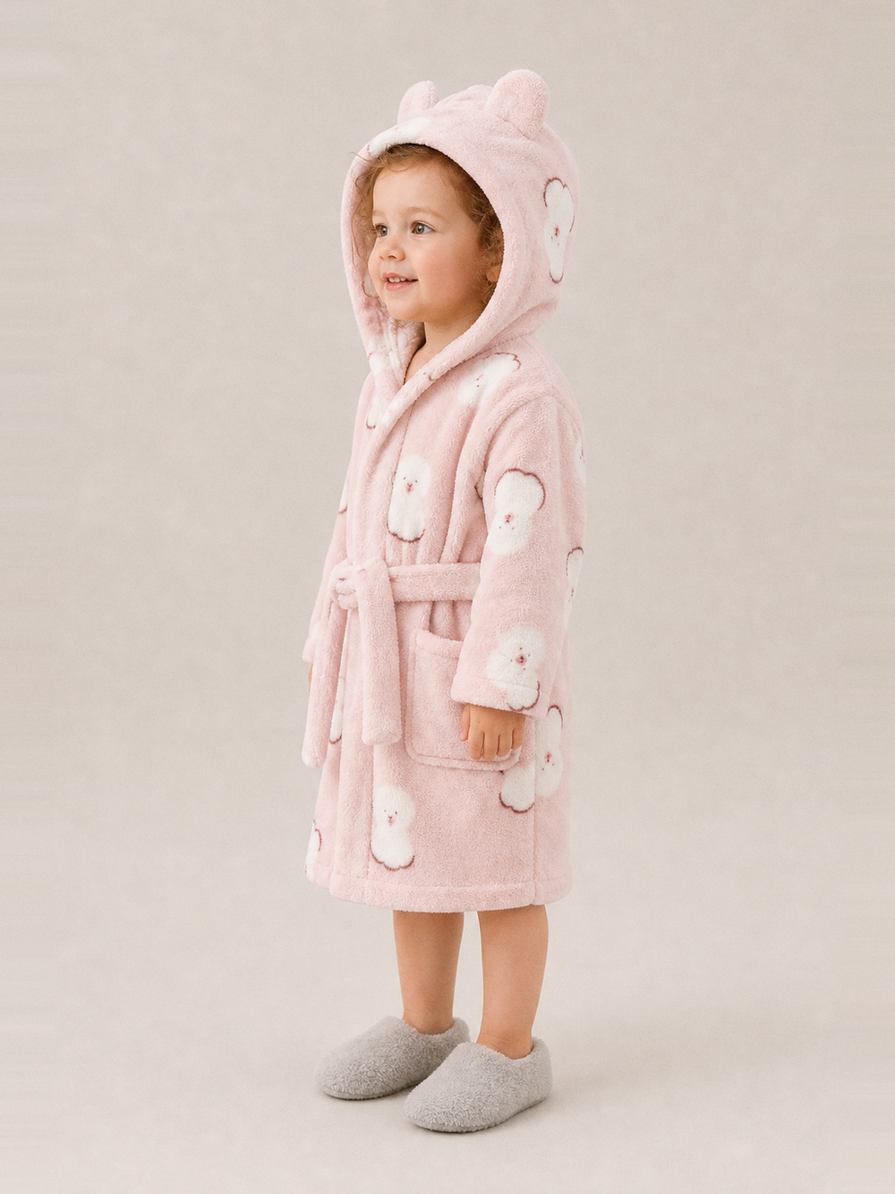 Robe de chambre bébé fille 18 mois – longueur portée de profil