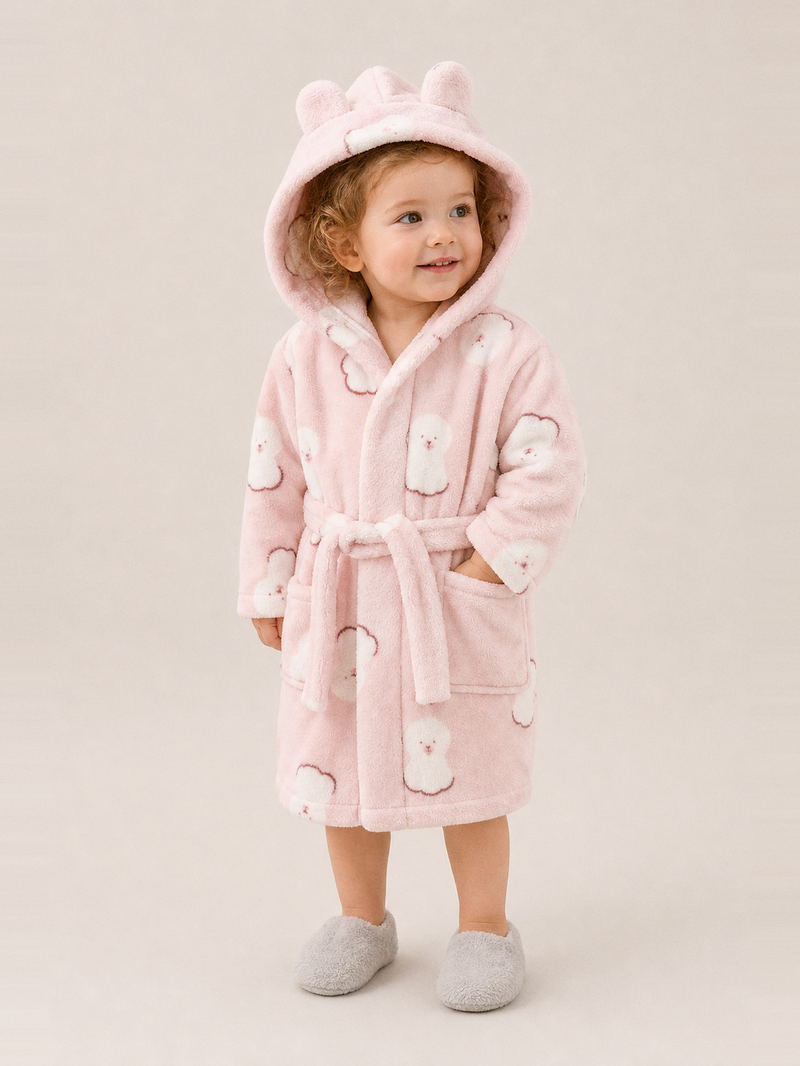 Robe de chambre bébé fille 18 mois – portée de face
