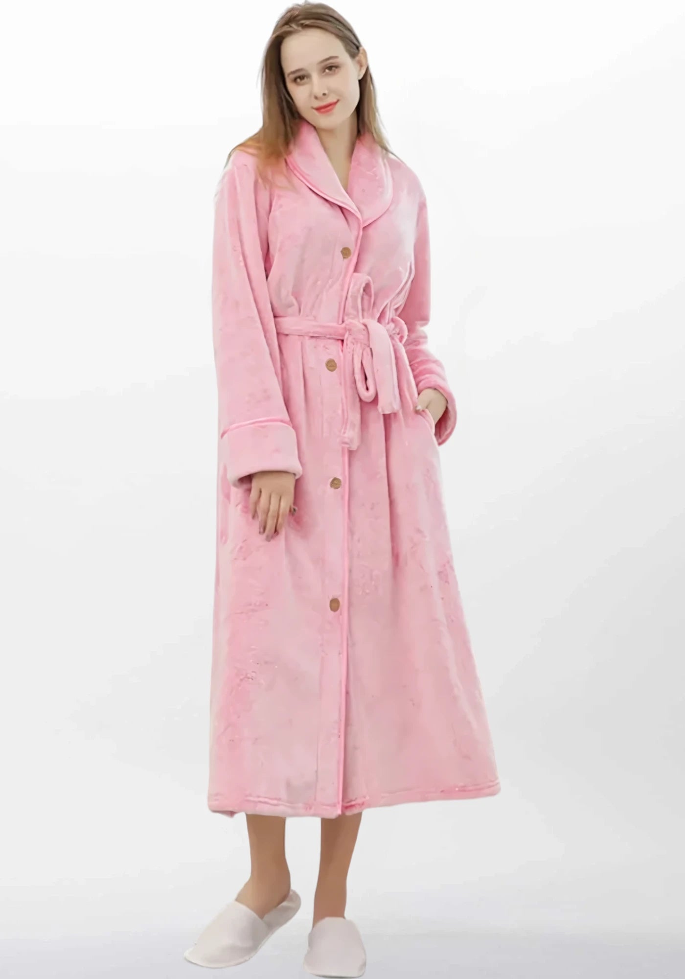 Robe de chambre boutonnée femme polaire