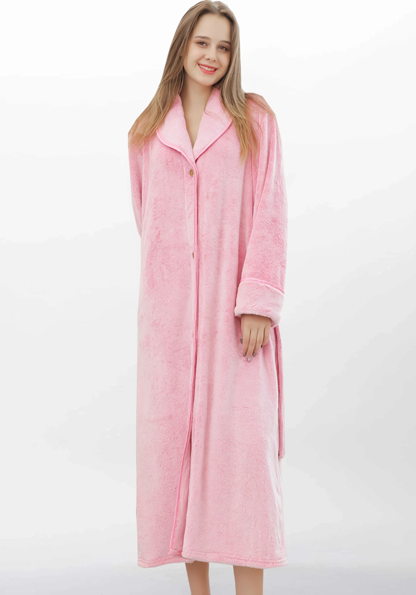 Robe de chambre boutonnée femme polaire