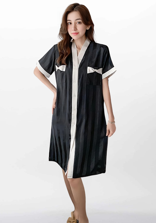 Robe de chambre courte femme avec boutons