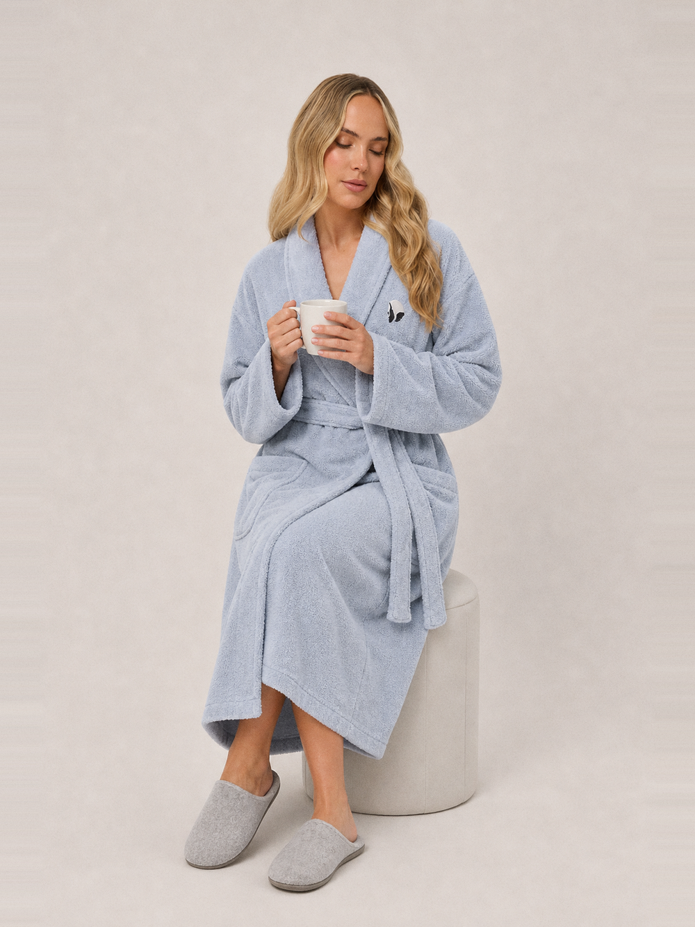 Robe de chambre douce – portée assise