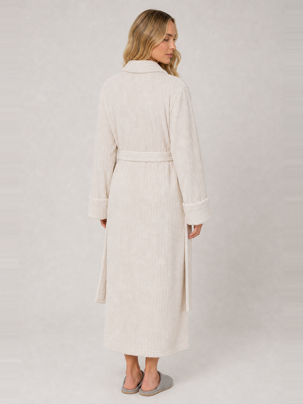 Robe de chambre écru femme – vue de dos