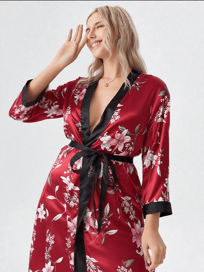 Robe de chambre en satin femme grande taille - Ma robe de chambre