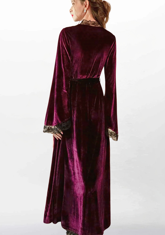 Robe de chambre en velours femme