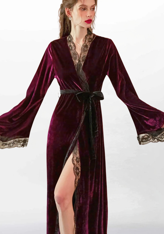 Robe de chambre en velours femme