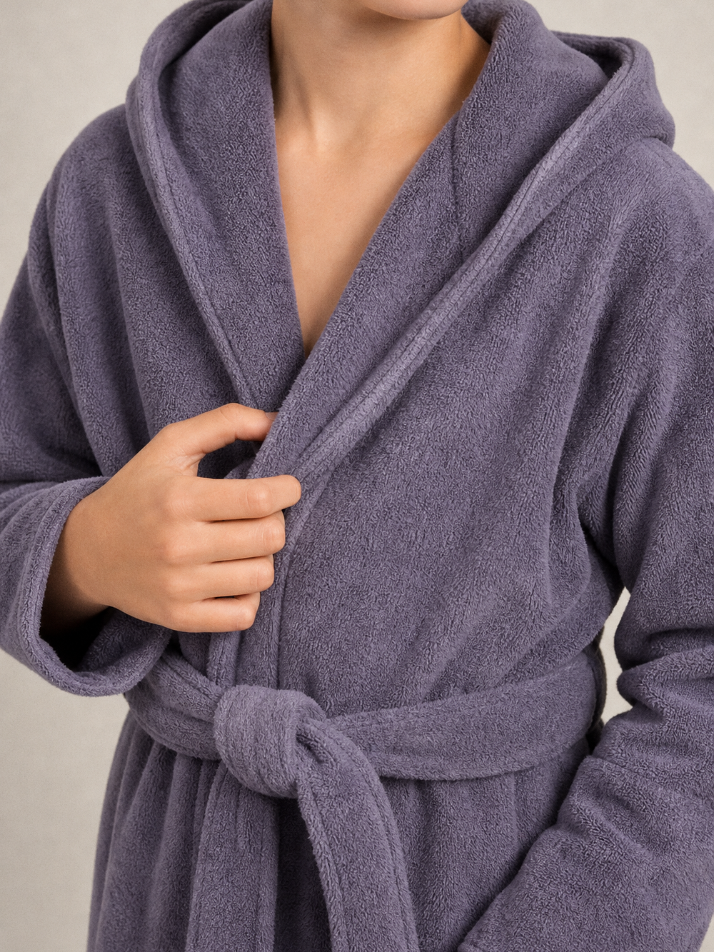 Robe de chambre enfant 14 ans mixte – gros plan matière