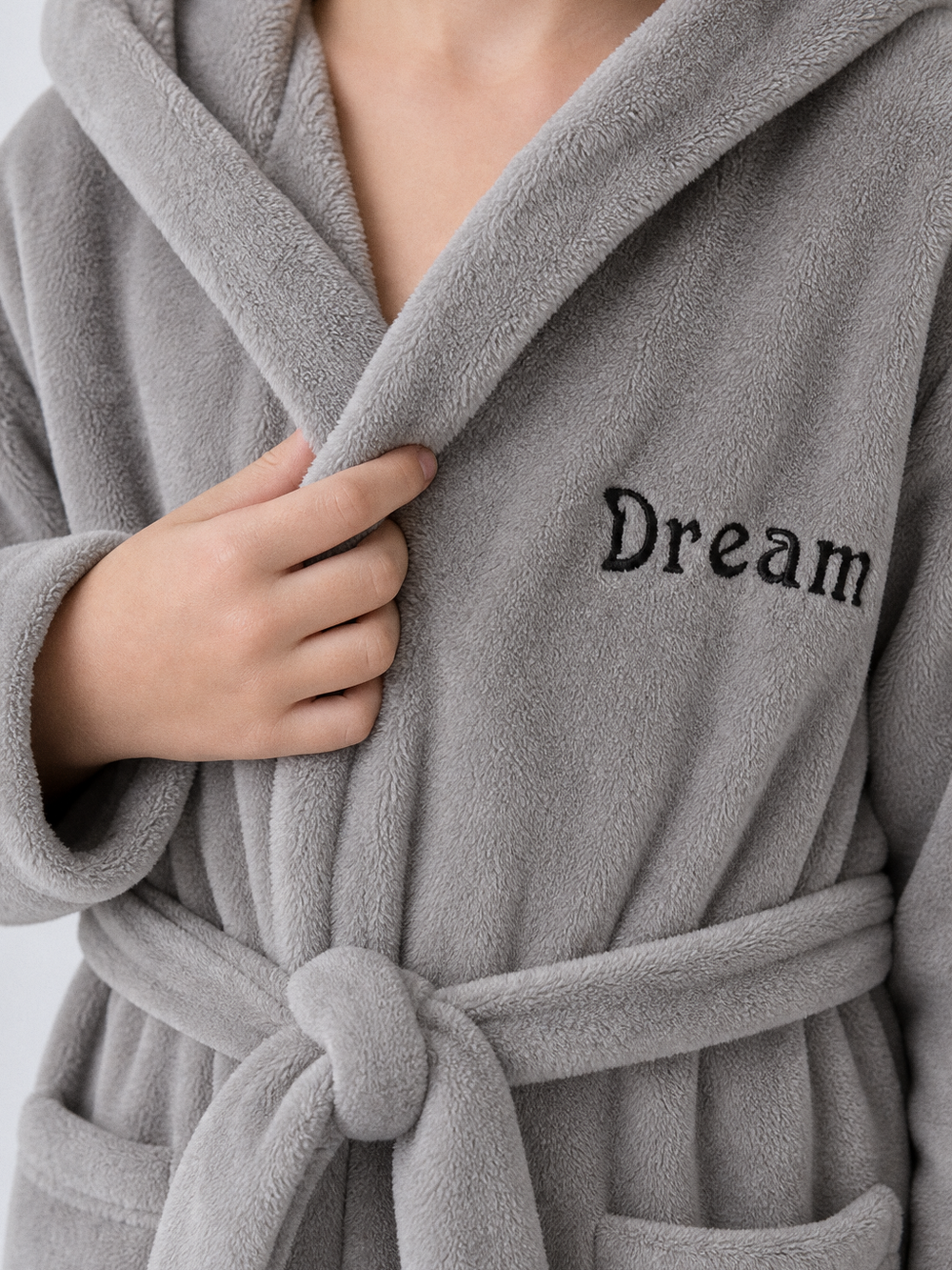 Robe de chambre enfant 8 ans – gros plan matière