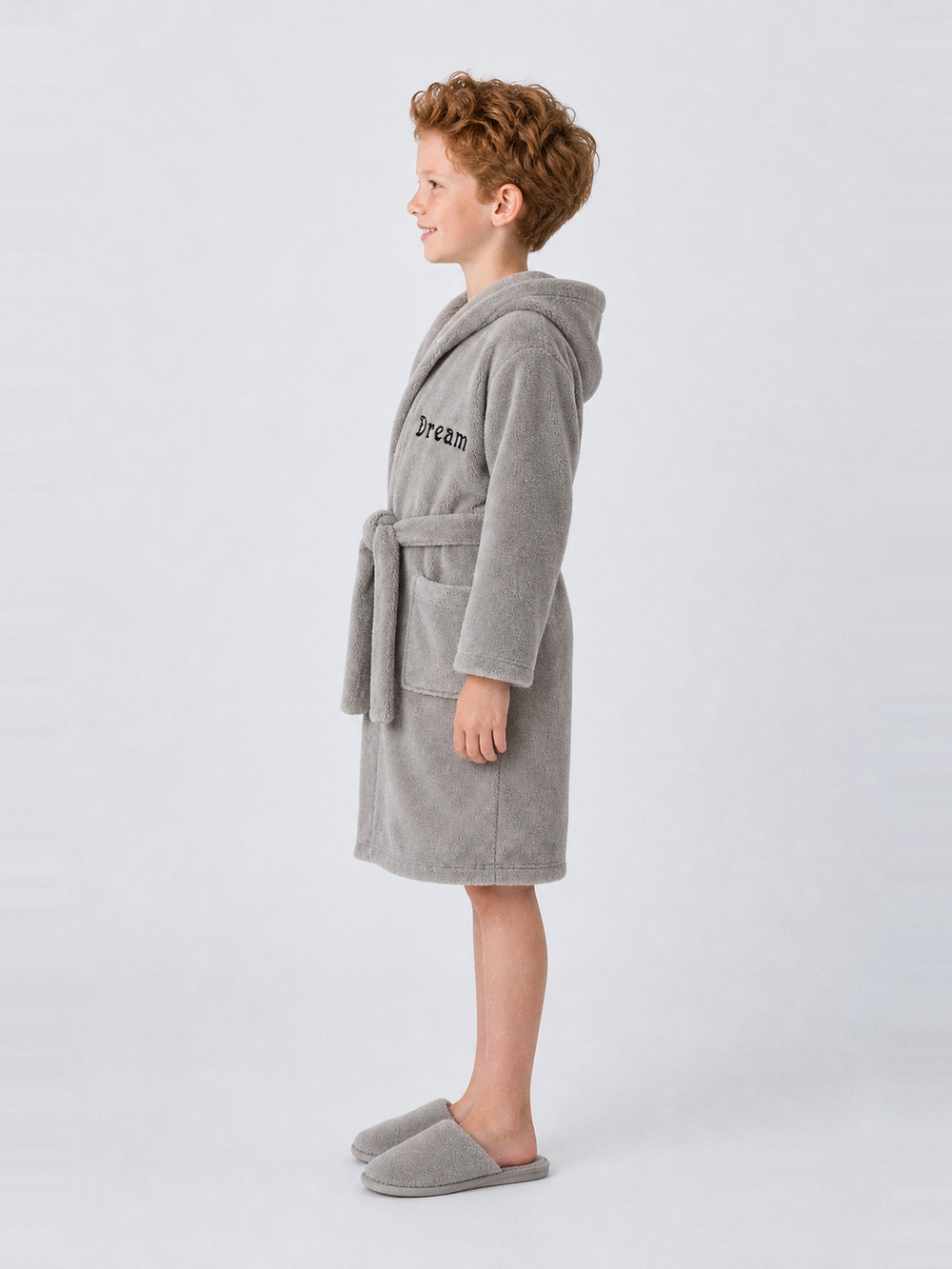 Robe de chambre enfant 8 ans – longueur portée de profil