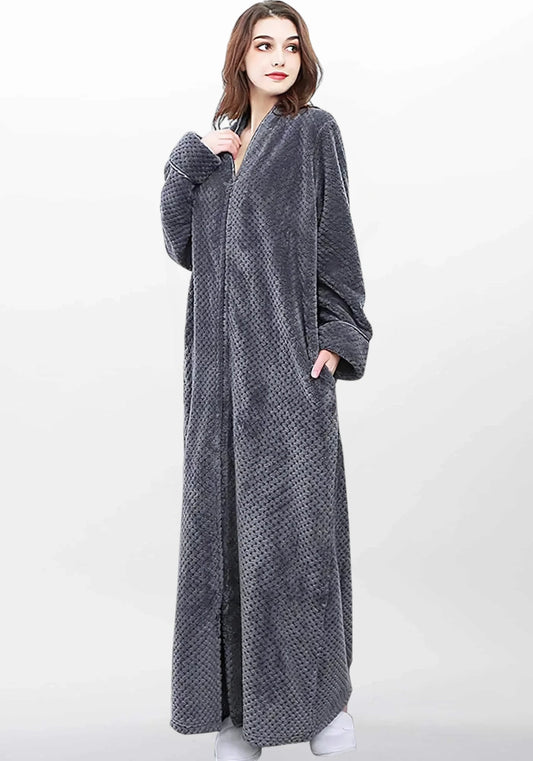 Robe de chambre femme avec fermeture éclair