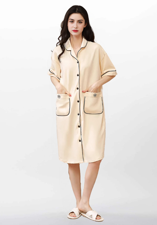 Robe de chambre femme longue boutonnée hotsell